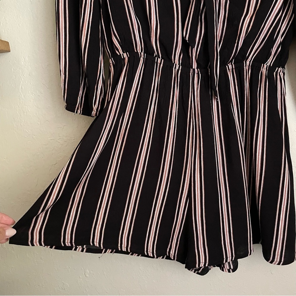 Azalea Stripe Front Tie Romper - Picture 5 of 7